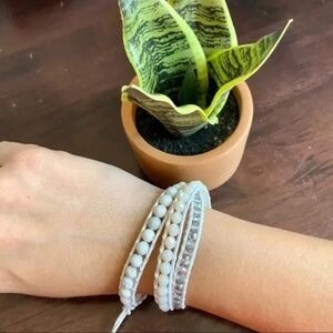 Victoria Emerson Marble on White 3-Wrap Bracelet